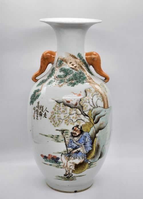 A RARE CHINESE FAMILLE ROSE 'IMMORTAL' VASE ... 2