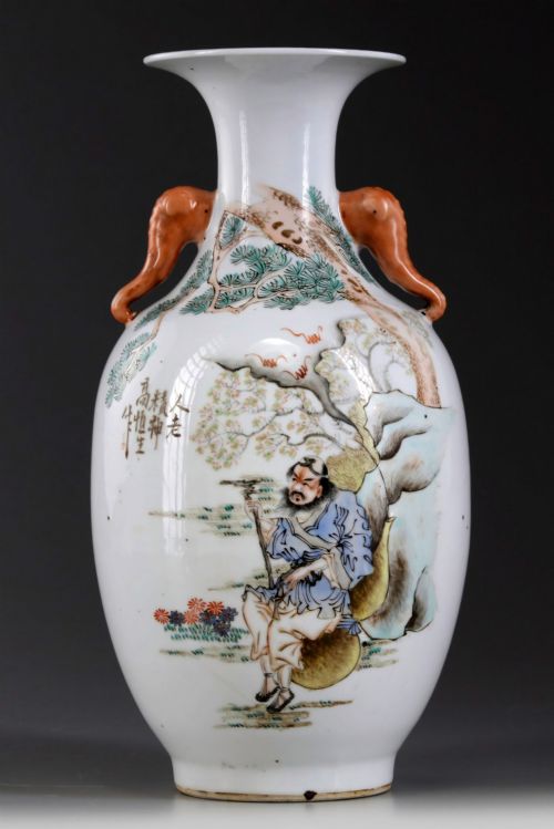 A RARE CHINESE FAMILLE ROSE 'IMMORTAL' VASE ... 8