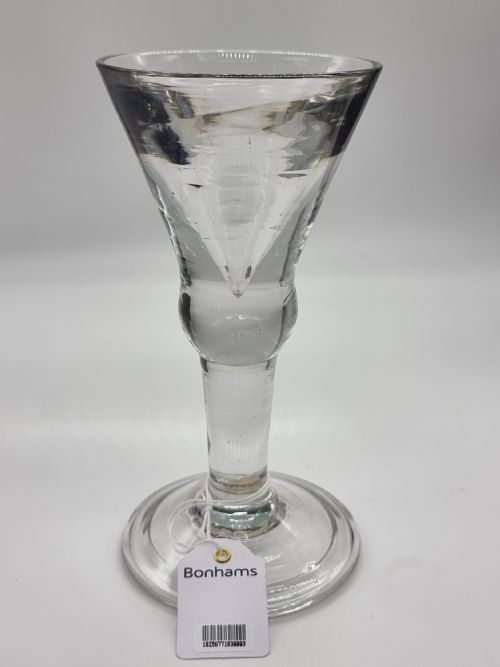 fig 1. An Extremely Rare King George I Heavy Deceptive Wine Toastmaster's Glass, circa 1720
