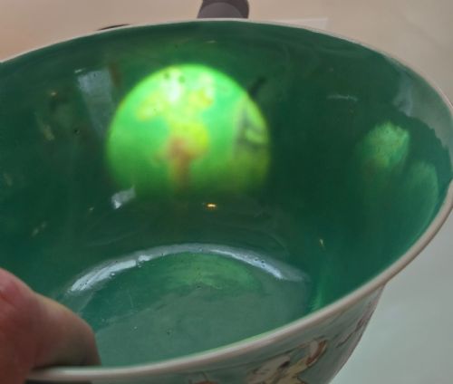 AN EXQUISITE CHINESE TURQUOISE PORCELAIN BOWL WITH A QIANLONG MARK QING DYNASTY - ADDITIONAL PHOTO 11