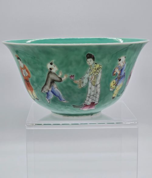 AN EXQUISITE CHINESE TURQUOISE PORCELAIN BOWL WITH A QIANLONG MARK QING DYNASTY - ADDITIONAL PHOTO 2