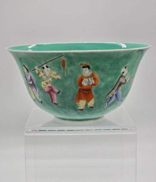 AN EXQUISITE CHINESE TURQUOISE PORCELAIN BOWL WITH A QIANLONG MARK QING DYNASTY - ADDITIONAL PHOTO 6