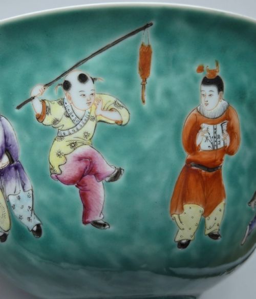 AN EXQUISITE CHINESE TURQUOISE PORCELAIN BOWL WITH A QIANLONG MARK QING DYNASTY - ADDITIONAL PHOTO 19