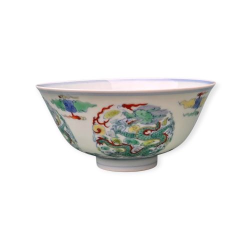 CHINESE DOUCAI "DRAGON" BOWL YONGZHENG MARK QING ... 24