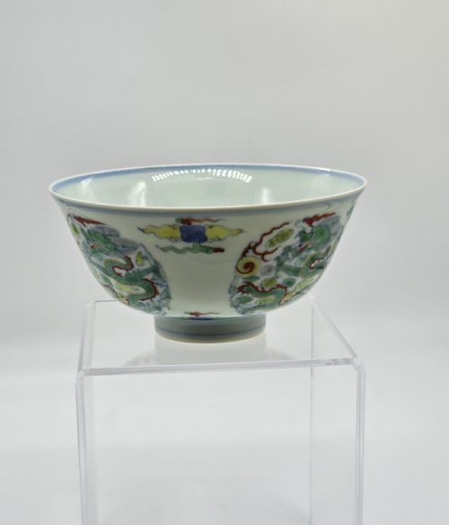 CHINESE DOUCAI "DRAGON" BOWL YONGZHENG MARK QING ... 11