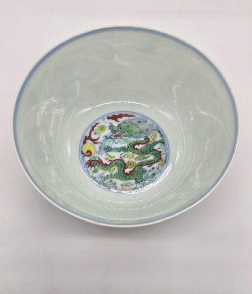 CHINESE DOUCAI "DRAGON" BOWL YONGZHENG MARK QING ... 19