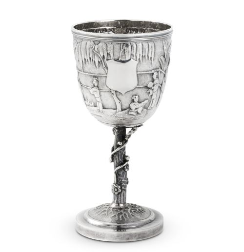 A CHINESE EXPORT SILVER GOBLET MADE BY WANG HING CO HONG KONG LATE 19TH CENTURY - ADDITIONAL PHOTO 7
