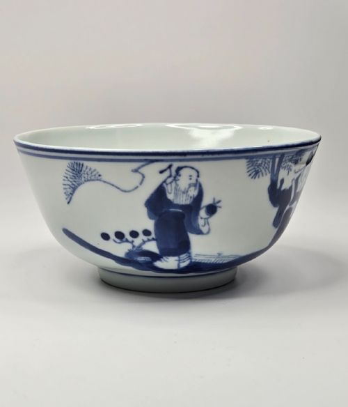 A CHINESE BLUE WHITE 'SCHOLARS' PORCELAIN BOWL C 1880 - ADDITIONAL PHOTO 23