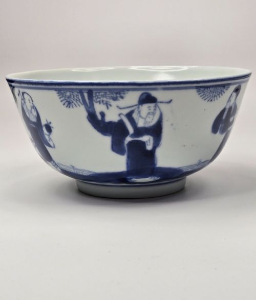 A CHINESE BLUE WHITE 'SCHOLARS' PORCELAIN BOWL C 1880 - ADDITIONAL PHOTO 11