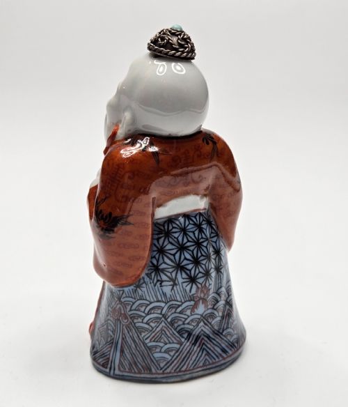 A CHINESE FIGURAL FAMILLE ROSE PORCELAIN SNUFF BOTTLE OF SHOULAO LATE 19TH CENTURY - ADDITIONAL PHOTO 9
