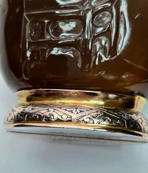 CARTIER PARIS ART DECO 18K GOLD CARVED SHADOW AGATE SCENT SNUFF BOTTLE - ADDITIONAL PHOTO 11
