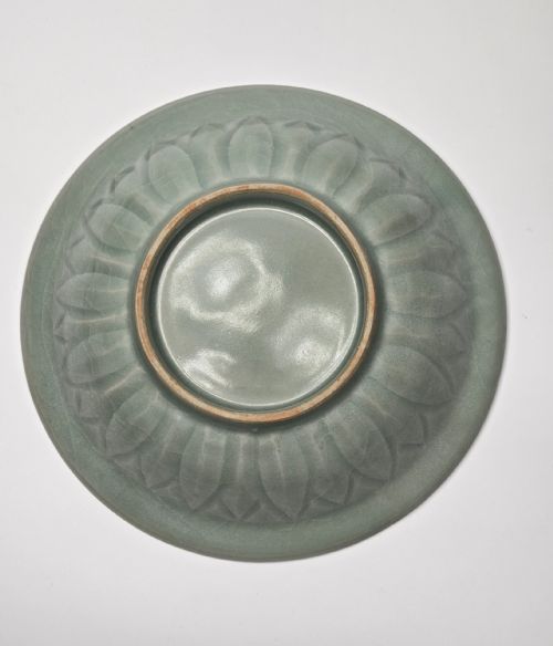 ANTIQUE CHINESE LONGQUAN CELADON TWIN FISH DISH-20CM ... 3