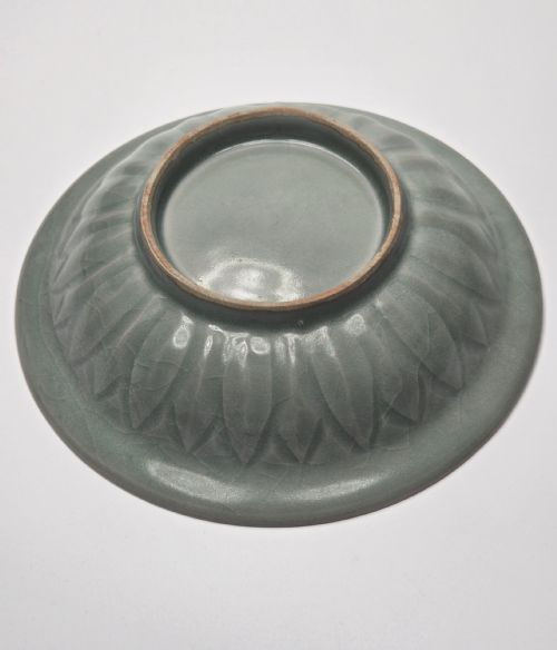 ANTIQUE CHINESE LONGQUAN CELADON TWIN FISH DISH-20CM ... 11