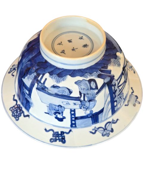 A Magnificently Potted Blue And White "Scholar'S 10