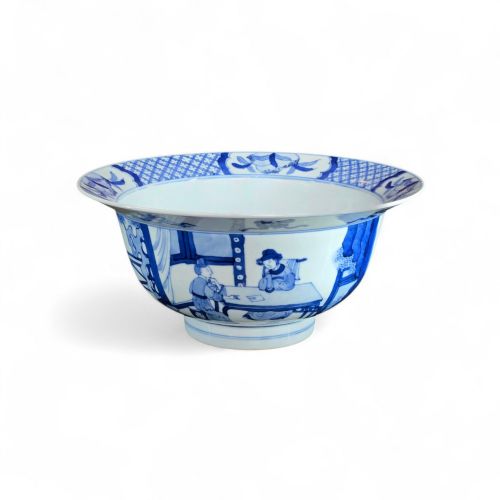 A Magnificently Potted Blue And White "Scholar'S 3
