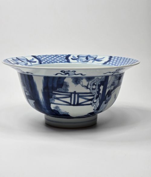A Magnificently Potted Blue And White "Scholar'S 4