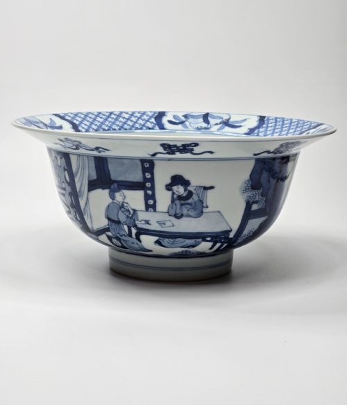 A Magnificently Potted Blue And White "Scholar'S 24