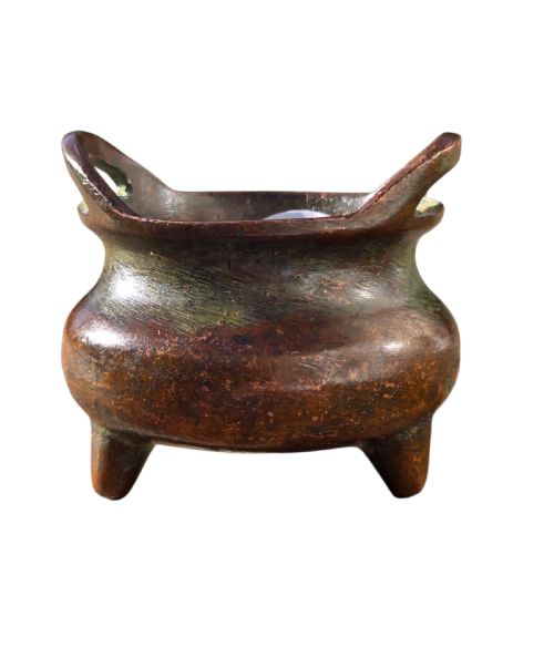 ANTIQUE CHINESE SCHOLAR'S STUDIO BRONZE CENSER -- ... 3