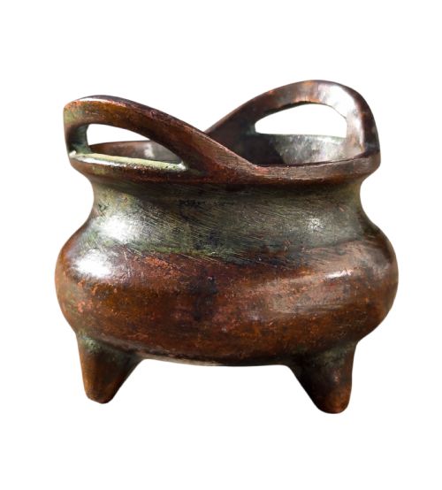 ANTIQUE CHINESE SCHOLAR'S STUDIO BRONZE CENSER -- ... 7