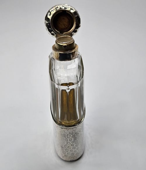 RARE VICTORIANEDWARDIAN ASPREY LONDON STERLING SILVER GLASS HIP FLASK HAMMERED FINISH C18991901 - ADDITIONAL PHOTO 14