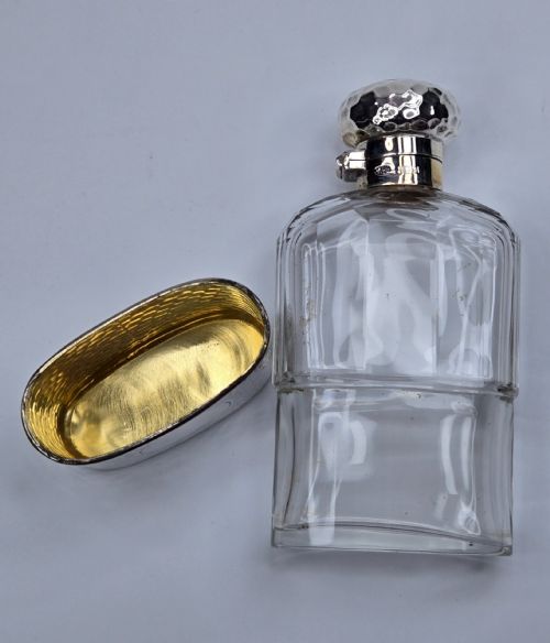 RARE VICTORIANEDWARDIAN ASPREY LONDON STERLING SILVER GLASS HIP FLASK HAMMERED FINISH C18991901 - ADDITIONAL PHOTO 20