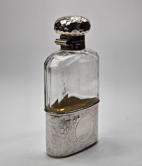 RARE VICTORIANEDWARDIAN ASPREY LONDON STERLING SILVER GLASS HIP FLASK HAMMERED FINISH C18991901 - ADDITIONAL PHOTO 22