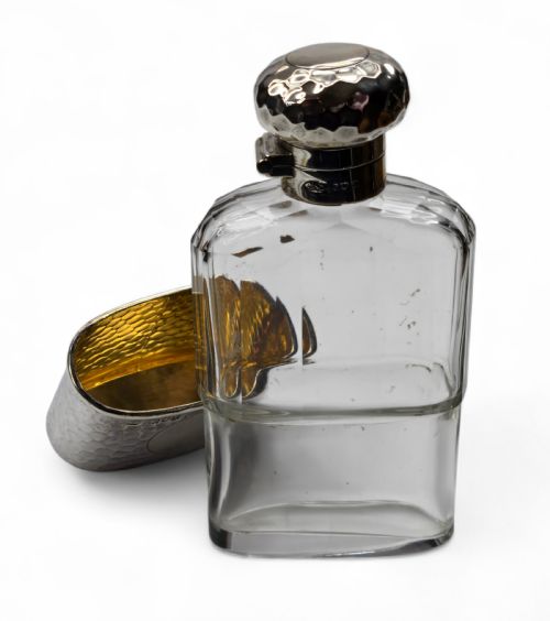 RARE VICTORIANEDWARDIAN ASPREY LONDON STERLING SILVER GLASS HIP FLASK HAMMERED FINISH C18991901 - ADDITIONAL PHOTO 23