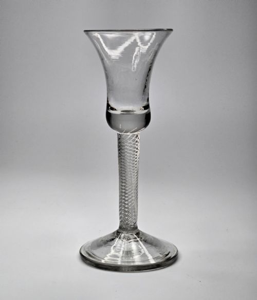 A HEAVY GEORGIAN MULTIPLE SPIRAL AIR TWIST MSAT WINE GLASS OF EXCEPTIONAL CLARITY C1750 - ADDITIONAL PHOTO 2