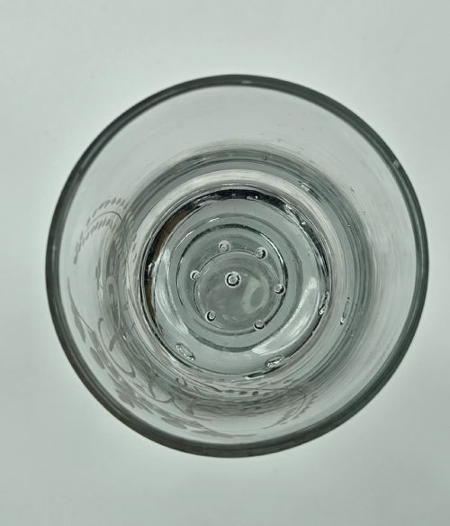 MUSEUMGRADE 1792 GEORGIAN DUCAL UNION WINE GLASS 247G LEAD CRYSTAL DATED ENGRAVED - ADDITIONAL PHOTO 4