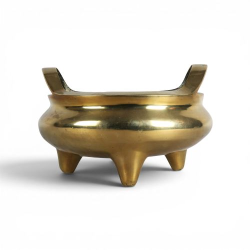 Large Heavy 18thC Chinese Bronze Tripod Censer c1760 Wu Bangzuo Mark 29cm 4.69kg