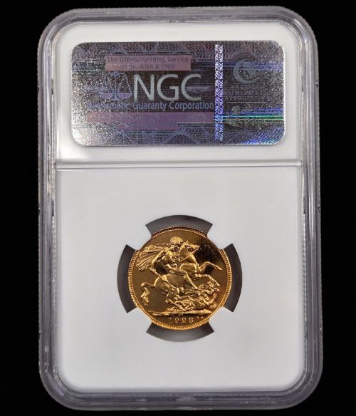 THE CROWN JEWEL OF PRETORIA AN EXTREMELY RARE 1923 SOUTH AFRICA GOLD SOVEREIGN GRADED NGC PF 65 - ADDITIONAL PHOTO 1