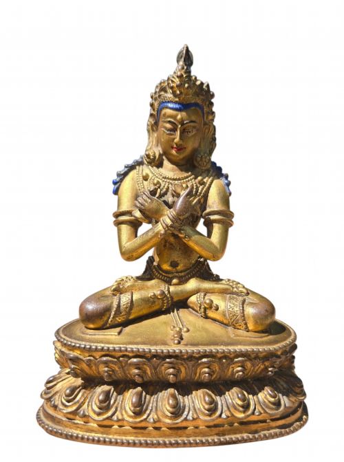 A FINE SINOTIBETAN GILTBRONZE FIGURE OF VAJRADHARA 18TH CENTURY CIRCA 1780 - ADDITIONAL PHOTO 6
