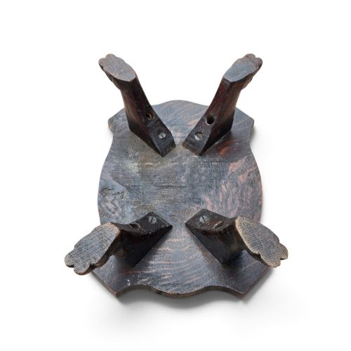 fig 2. Late 19th-Century Scottish Victorian Carved Oak Occasional Footstool with Heraldic Lion Rampant Motif and Claw-and-Ball Feet