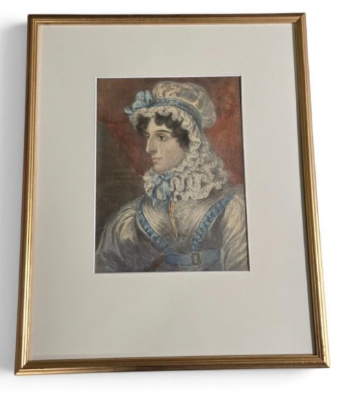Edward Bradford (Mid-19th Century) Portrait of a Lady (Regency-style Watercolor)