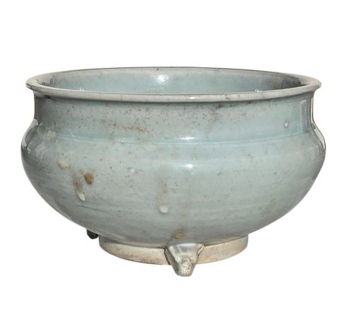 fig 2. A Rare Chinese Pale Blue-Glazed Porcelain Archaistic Tripod Censer Early Ming Dynasty, 15th Century (Circa 1400–1480)