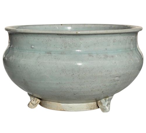 fig 5. A Rare Chinese Pale Blue-Glazed Porcelain Archaistic Tripod Censer Early Ming Dynasty, 15th Century (Circa 1400–1480)