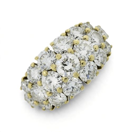 An Important Kutchinsky 5.19ct Diamond Dome Cluster Ring in 18ct Yellow Gold, London