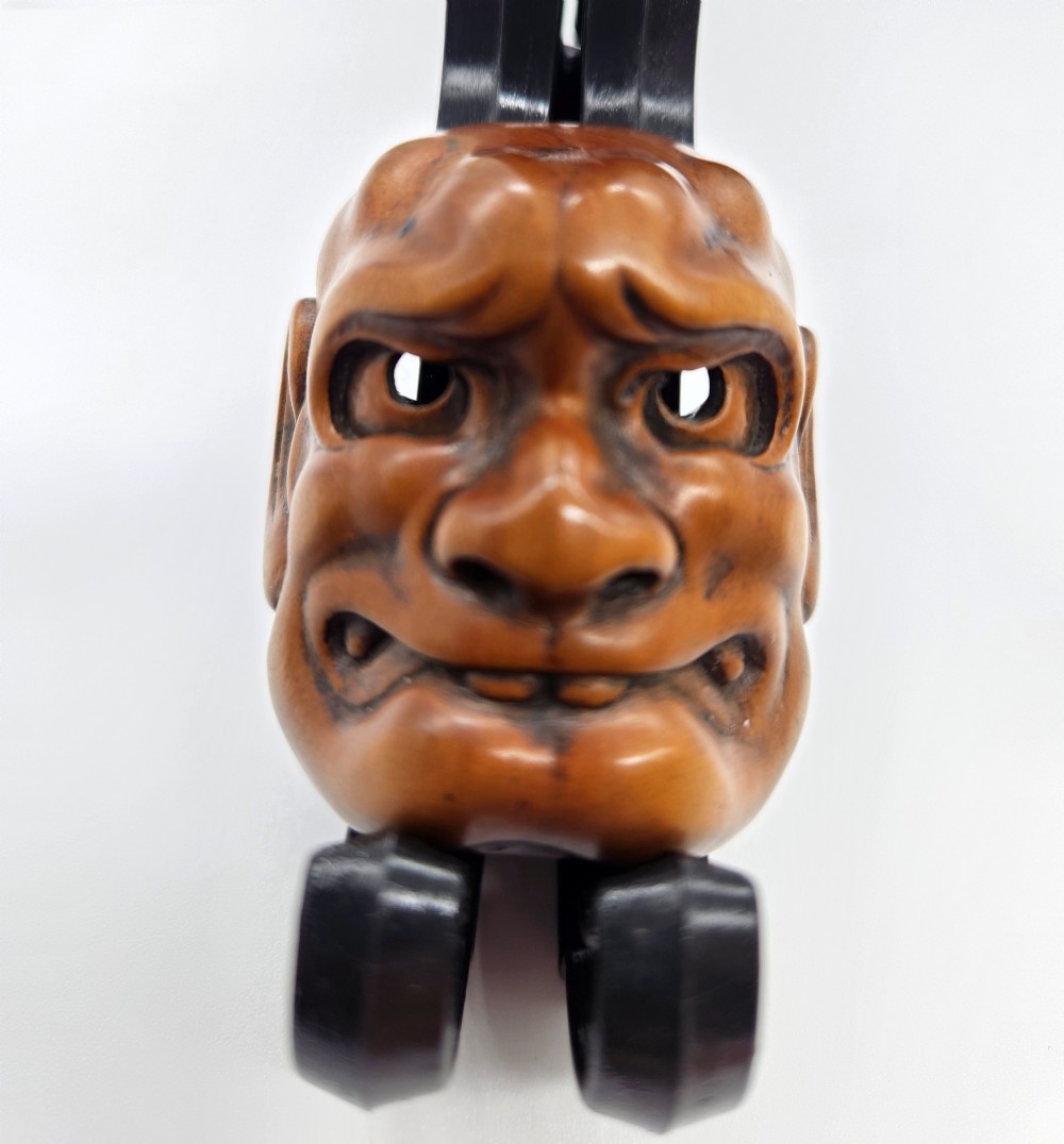 Netsuke of Noh Wood Mask Edo Period View VII
