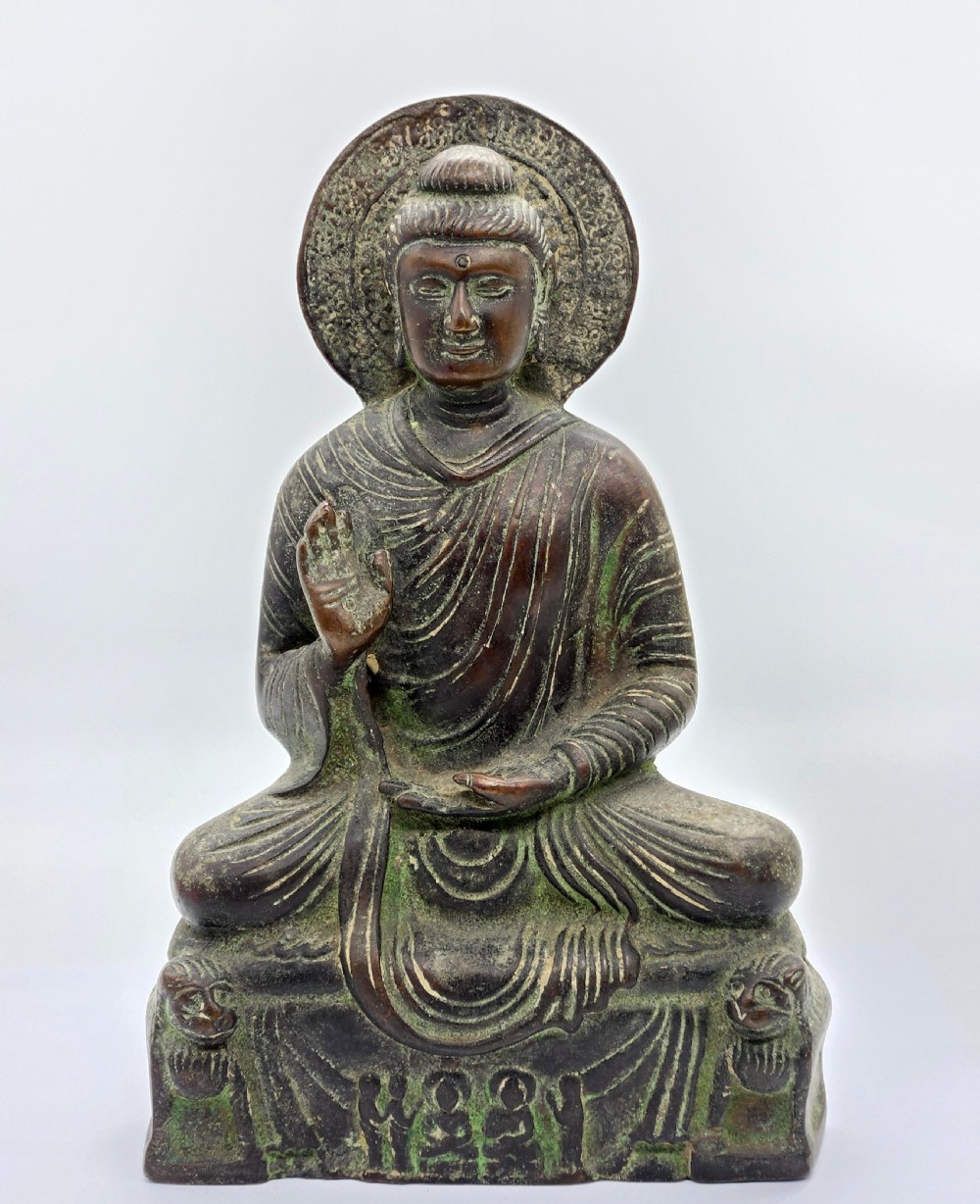 A Bronze Seated Gandhara Buddha  View X