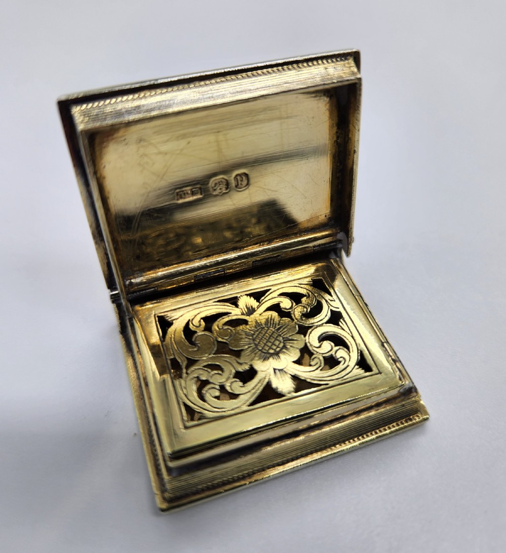 Georgian Silver Gilt Vinaigrette  View VII