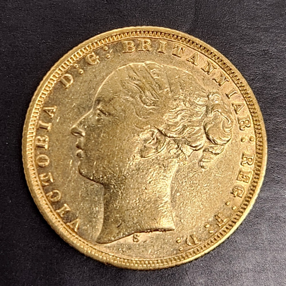 Gold Full Queen Victoria Sovereign Australia Sydney Mint 1876