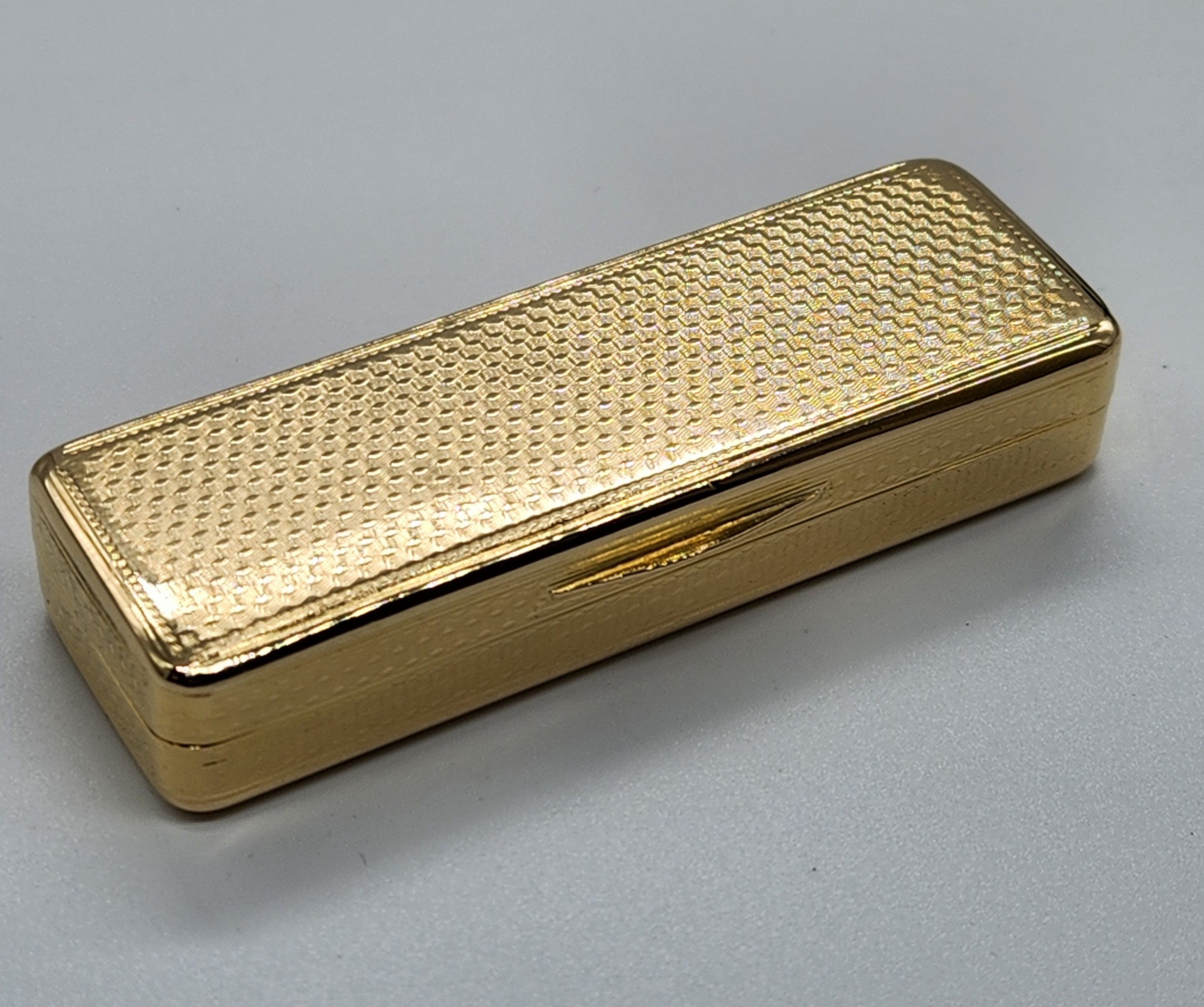 A George III 18ct gold toothpick box, mark of Alexander J. Strachan 1818