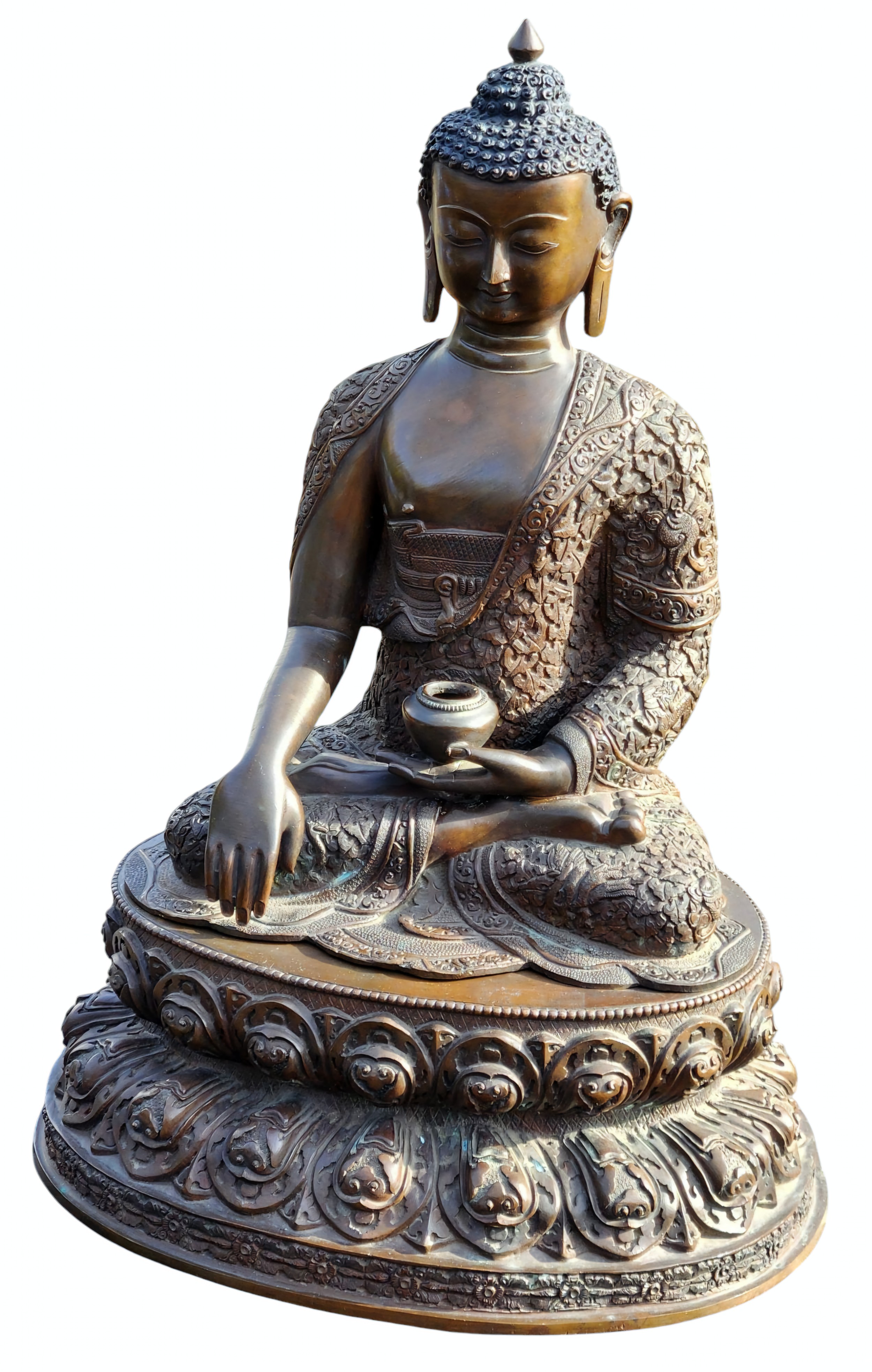 A Rare Large Bronze Seated Figure of Shakyamuni Buddha, Tibet 19th Century