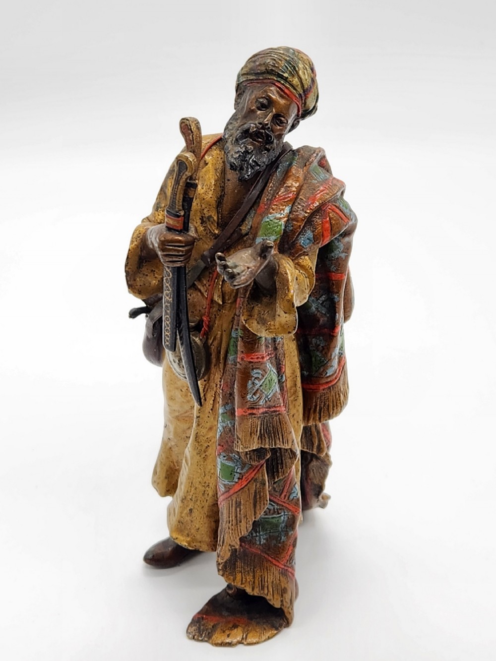 A RARE EARLY 20TH CENTURY COLD PAINTED ... 2