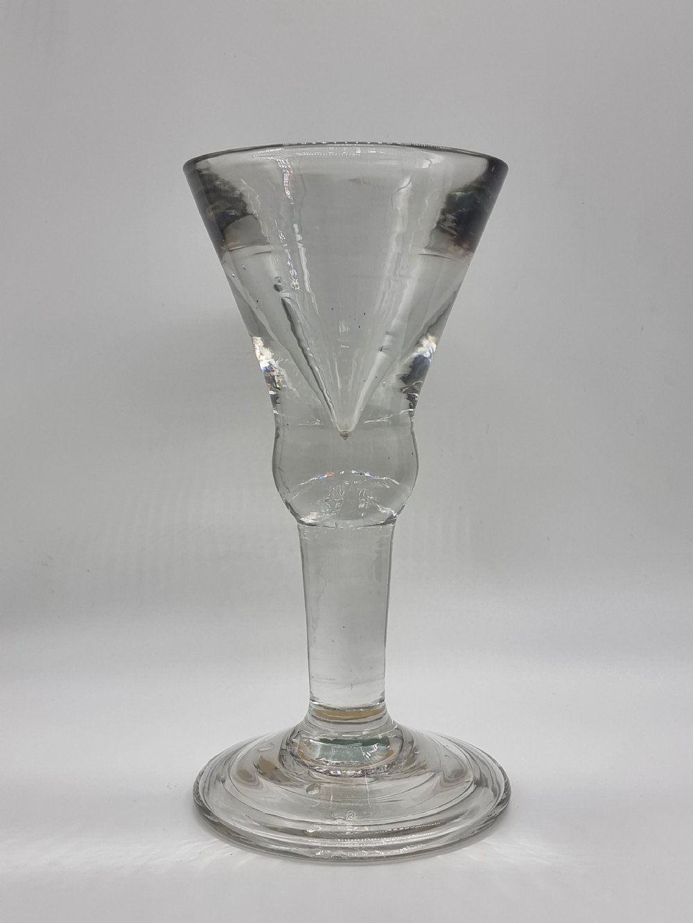 An Extremely Rare King George I Heavy Deceptive Wine Toastmaster's Glass, circa 1720