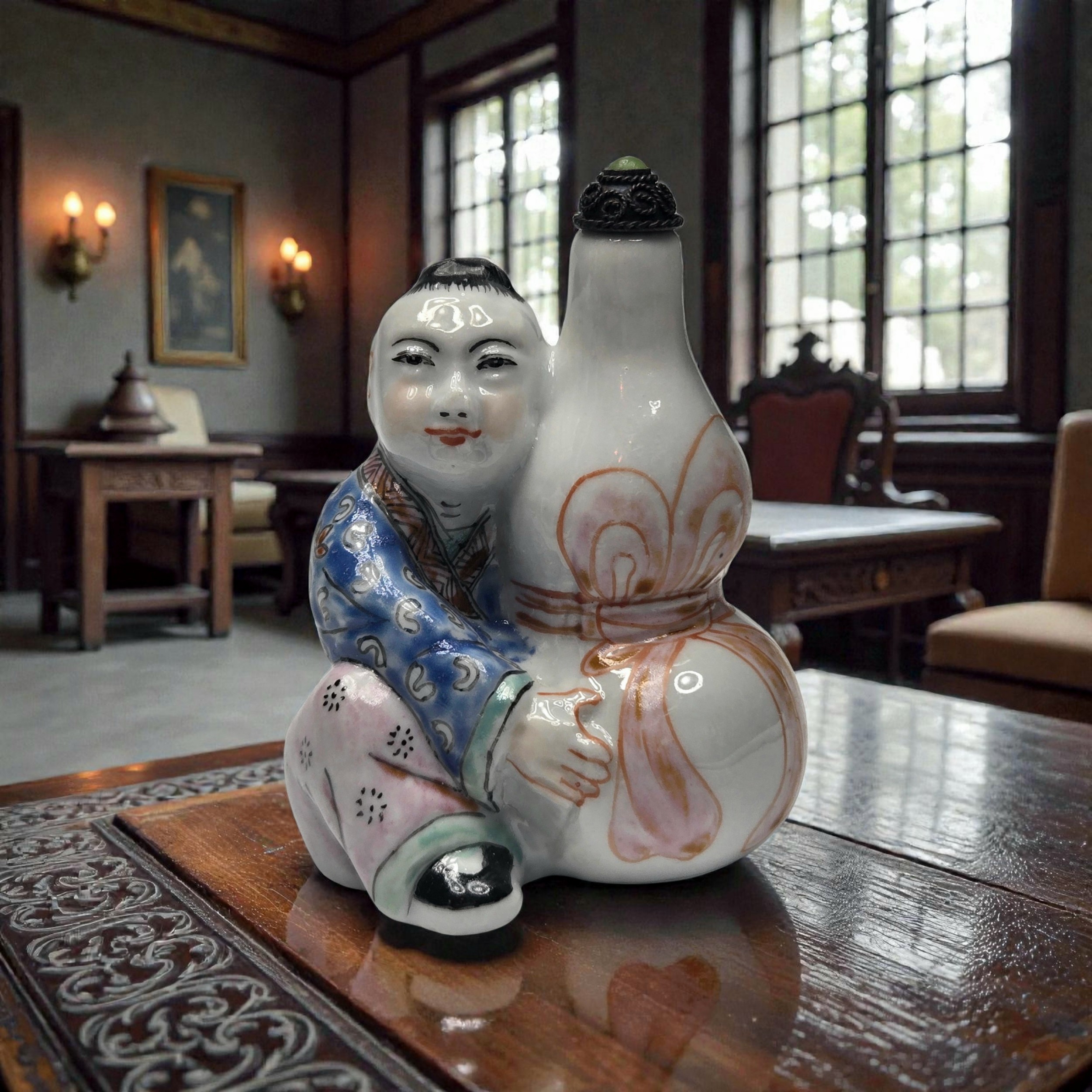 RARE 19TH CENTURY FAMILLE ROSE FIGURAL SNUFF ... 2