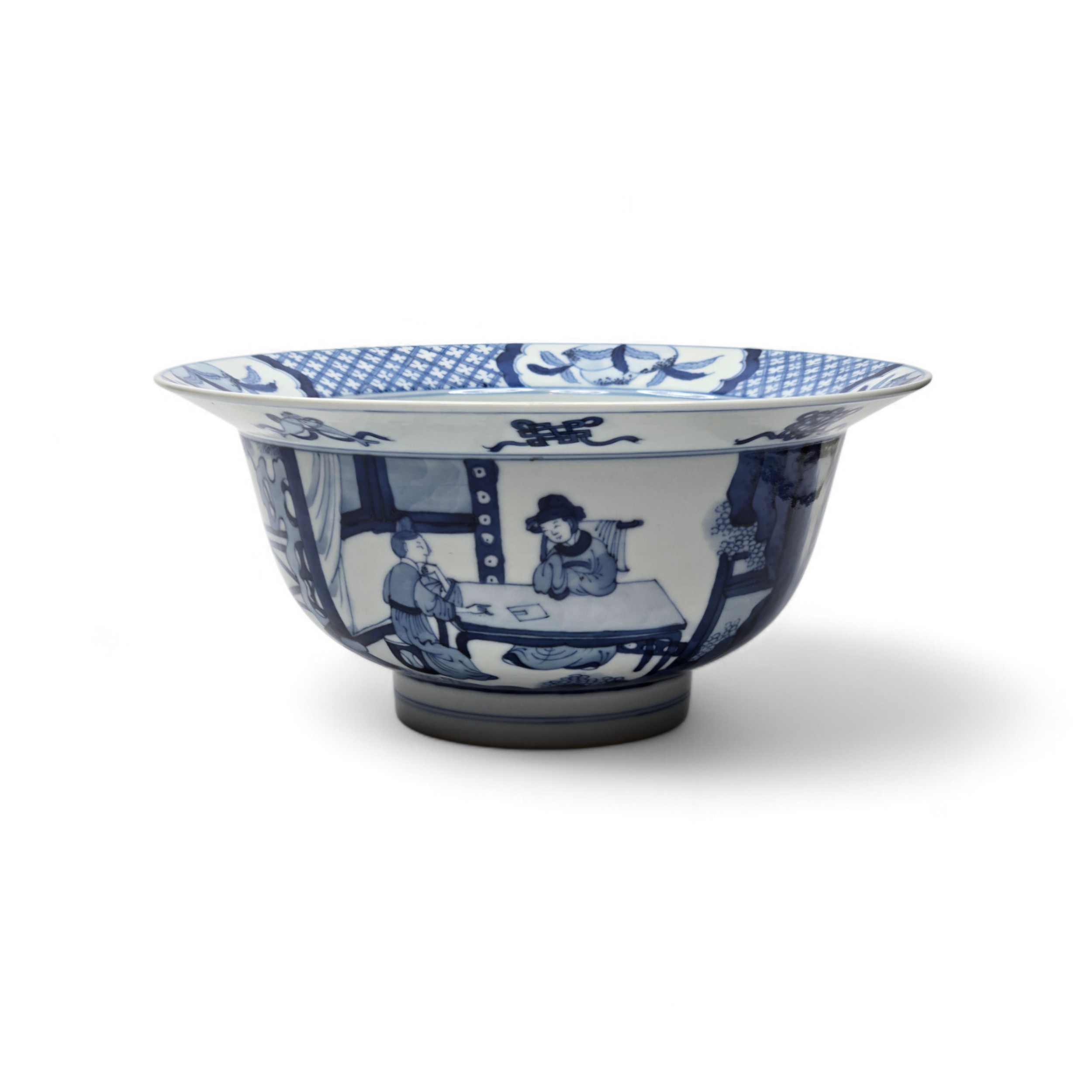 A Magnificently Potted Blue And White "Scholar'S 2