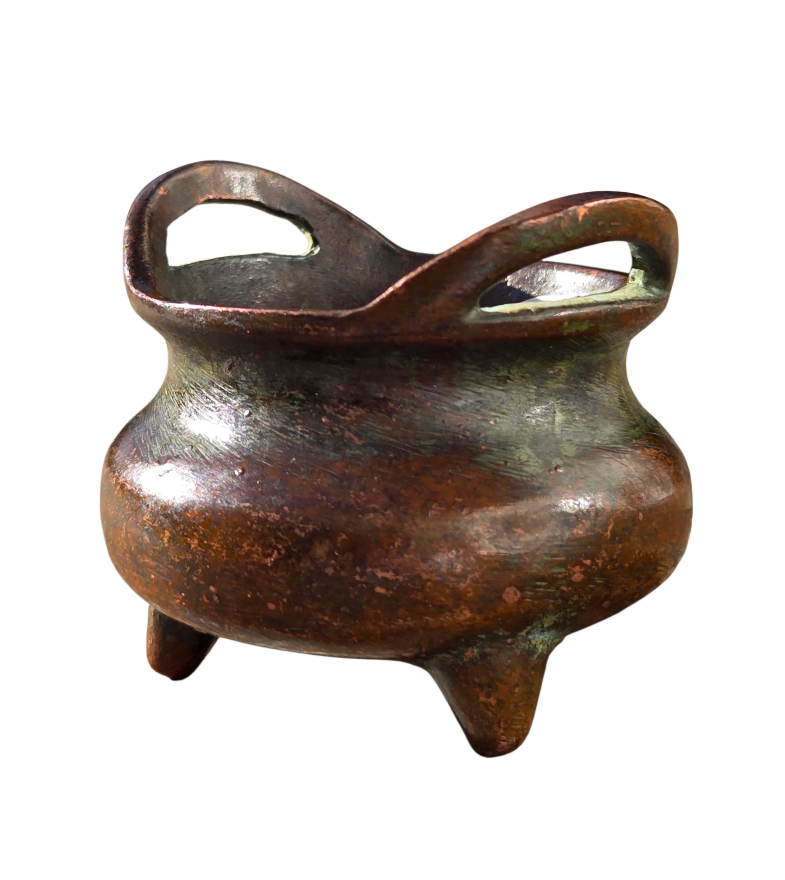 ANTIQUE CHINESE SCHOLAR'S STUDIO BRONZE CENSER -- ... 2
