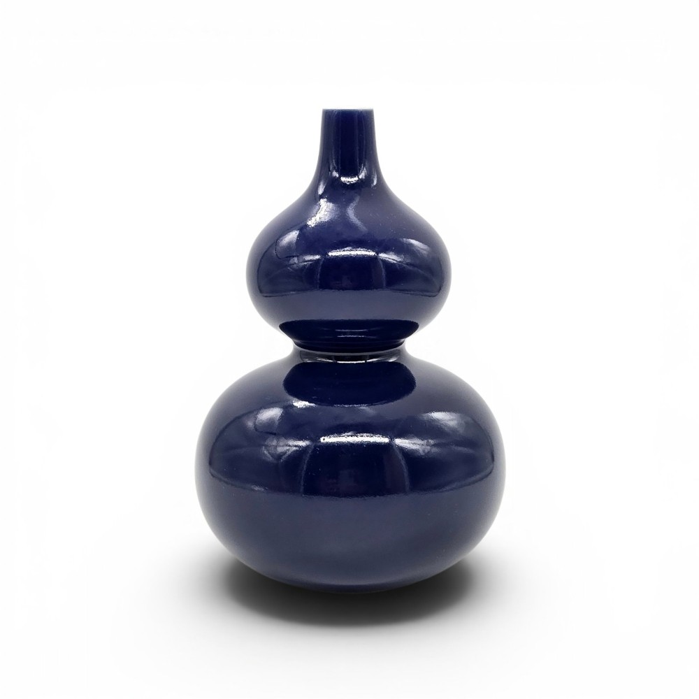 A Rare Blue-Glazed 'Double-Gourd' Vase Daoguang Mark and of The Period 1821 - 1850