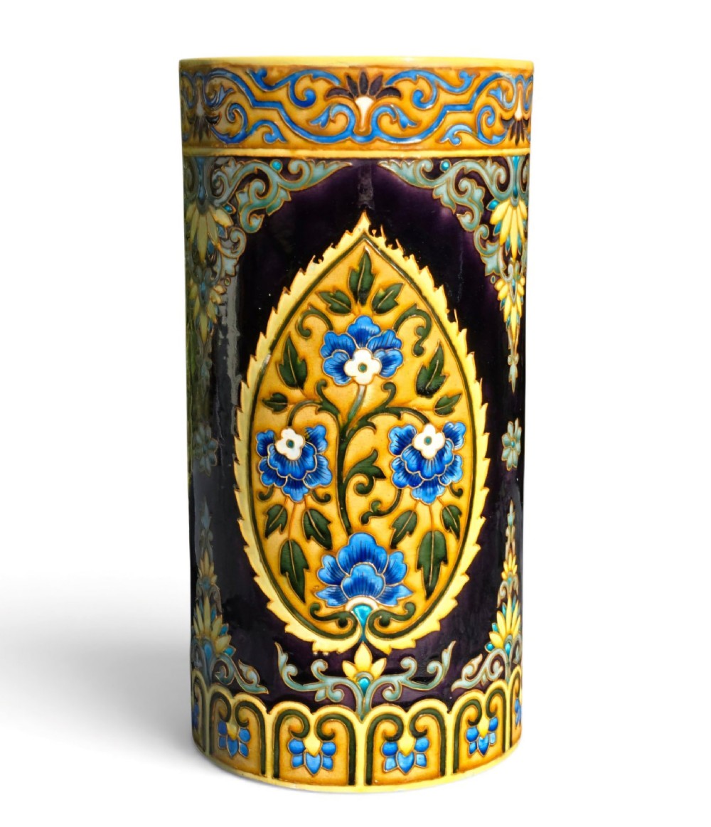 An Exceptional and Rare 19th-Century Théodore Deck Iznik-Revival Ceramic Umbrella / Stick Stand